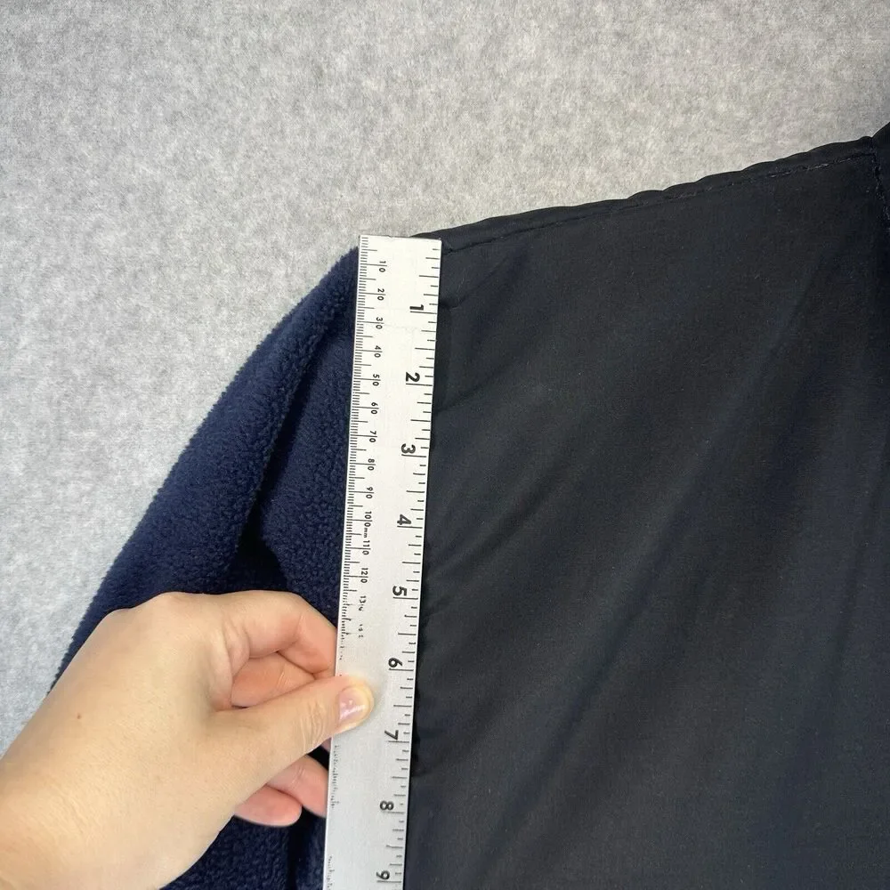 Young USA Mens Fleece Jacket Lightweight Black Blue Full Zip Zippered Pockets M - Picture 4 of 12